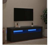 ""SALE 2026"" Armoire TV moderne Noir - Meuble TV avec lumières LED noir 120x35x40cm PRO642823234