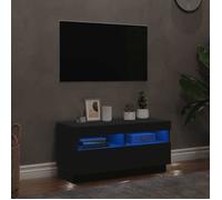 ""SALE 2026"" Armoire TV moderne Noir - Meuble TV avec lumières LED noir 80x35x40cm PRO312146709