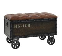 ""SALE 2026"" Banc à chaussures Brun - Banc de rangement Bois massif et similicuir 80,5x41x50cm PRO788749108