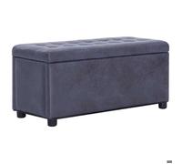 ""SALE 2026"" Banc à chaussures Gris - Pouf de rangement 87,5cm Gris Similicuir daim 8367097637277