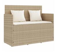""SALE 2026""Banc arrière-cour/ Banc de jardin - avec coussins beige - Résine tressée 15.4 Kg 7832542