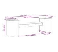 Sale 2026@ Banc avec jardinières blanc 184,5x39,5x56,5 cm bois massif pin - Banquette de balcon @1952