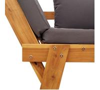Sale 2026@ Banc de jardin avec coussins 2 en 1 bois d'acacia massif - Banquette de balcon @2698