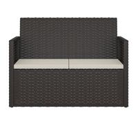 Sale 2026@ Banc de jardin avec coussins Noir 105 cm Résine tressée - Banquette de balcon @3908
