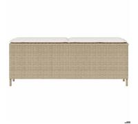 ""Sale 2026"" Banc de jardin - BURKE - Banquette balcon - avec coussin - beige 110x30x40,5 cm - résine tressée BB535