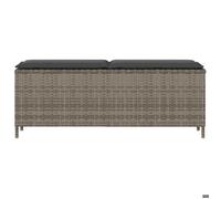 ""Sale 2026"" Banc de jardin - BURKE - Banquette balcon - avec coussin - gris 110x30x40,5 cm - résine tressée BB533