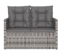 ""Sale 2026"" Banc de jardin - BURKE - Banquette balcon - avec coussins - Gris 105 cm - Résine tressée BB395
