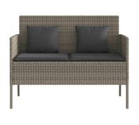 ""Sale 2026"" Banc de jardin - BURKE - Banquette balcon - avec coussins - gris résine tressée BB417
