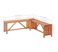 Sale 2026@ Banc de jardin et jardinière 117x117x40 cm Bois solide d'acacia - Banquette de balcon @8146