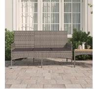 ""SALE 2026"" Banc de jardin Gris - Banc de jardin à 3 places avec coussins Gris Résine tressée PRO455318656