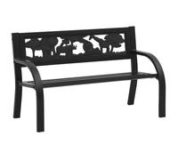 ""SALE 2026"" Banc de jardin Noir - Banc de jardin pour enfants 86cm acier PRO866514449