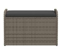 ""Sale 2026"" Banc de rangement - BURKE - coffre rangement - avec coussin - gris 80x51x52 cm résine tressée BB802