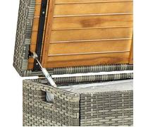Sale 2026@ Banc de rangement de jardin 120 cm Résine tressée Gris - Banquette de balcon @2093