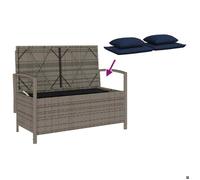 Sale 2026@ Banc de rangement de jardin avec coussin gris résine tressée - Banquette de balcon @8729