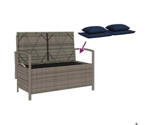 Sale 2026@ Banc de rangement de jardin avec coussin gris résine tressée - Banquette de balcon @8729