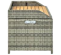 ""Sale 2026"" Banc de rangement de jardin - BURKE - Banquette balcon - 120 cm - Résine tressée Gris BB621