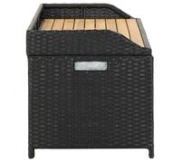 ""Sale 2026"" Banc de rangement de jardin - BURKE - Banquette balcon - 120 cm - Résine tressée Noir BB620