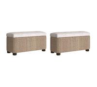 ""SALE 2026""Banc élégant/banc d'entrée Gris - Bancs de rangement lot de 2 avec coussin gris 69 cm quenouille 9.3 Kg6942315