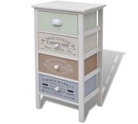 ""SALE 2026""Buffet/Armoire latérale Blanc - Armoire de rangement en style français 4 tiroirs Bois 5.8 Kg 595312