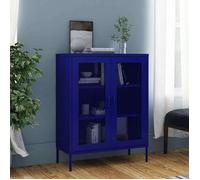 ""SALE 2026"" Buffet bahut Bleu - Armoire de rangement Bleu marine 80x35x101,5cm Acier 1476089256456