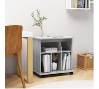 ""SALE 2026"" Buffet bahut Gris - Armoire à roulettes Gris béton 60x45x60cm - Bois d’ingénierie PRO238422499