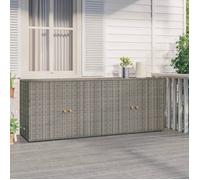 ""SALE 2026"" Buffet bahut Gris - Armoire de rangement jardin Gris 198x55,5x80cm Résine tressée 3783256823634