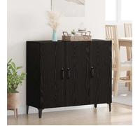 ""SALE 2026""Buffet Chêne - moderne-design - bois d'ingénierie - noir - avec 3 portes - pour salon - 34x90x80 cm 868ycu45j5555