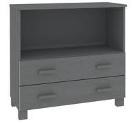 ""SALE 2026""Buffet de cuisine - Placard vaisselier - WINWIN - Cabinet bahut HAMAR Gris foncé 85x35x80cm Bois massif de pin 19.4 Kg 14
