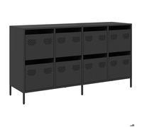 ""SALE 2026""Buffet de cuisine - Placard vaisselier - WINWIN - Cabinet bahut noir 135x39x73,5cm acier laminé à froid 45.8 Kg 5389287
