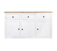 ""SALE 2026""Buffet de cuisine stable - Placard Cabinet bahut Blanc - Buffet Blanc 135x40x80cm Pin solide Gamme Panama 29 Kg 398244