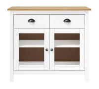 ""SALE 2026""Buffet de cuisine stable - Placard Cabinet bahut Blanc - Buffet Hill Blanc 90x40x80cm Bois de pin solide 21.2 Kg 781149