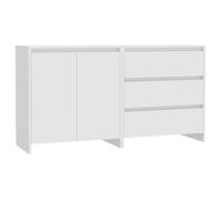 ""SALE 2026""Buffet de cuisine stable - Placard Cabinet bahut Blanc - Buffets 2 pcs Blanc Bois d'ingénierie 49.49 Kg 894128