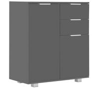 ""SALE 2026""Buffet de cuisine stable - Placard Cabinet bahut Gris - Buffet Gris brillant 71x35x80cm Bois d'ingénierie 26.5 Kg 354627