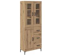 ""SALE 2026""Buffet de cuisine stable - Placard Cabinet bahut Marron - Haut Armoire 2 pcs Chêne artisanal 69,5x34x180cm 52.81 Kg 93525
