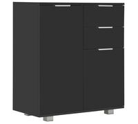 ""SALE 2026""Buffet de cuisine stable - Placard Cabinet bahut Noir - Buffet Noir brillant 71x35x80cm Bois d'ingénierie 26.5 Kg 849833