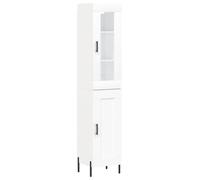 ""SALE 2026""Buffet haut - Armoire haute vitrine - WINWIN - Blanc 34,5x34x180cm - bois d'ingénierie 34.33 Kg 6386399
