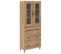 ""SALE 2026""Buffet haut,Haut Armoire - Placard vaisselier - WINWIN - 2 pcs Chêne artisanal Bois - Aggloméré et Verre 52.81 Kg 7307520