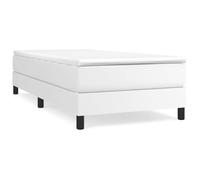 ""SALE 2026""Cadre de lit - 1 personnes - Structure de lit à ressorts blanc 80x200cm similicuir - 203x80x25cm,16.8 Kg 270256