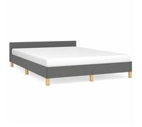 ""SALE 2026""Cadre de lit Adulte et jeunes - Structure pour lit 2 personnes - 197x146x50cm gris foncé 140x190cm tissu,25 Kg 205564