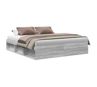 ""SALE 2026""Cadre de lit Adulte et jeunes - Structure pour lit 2 personnes - 203x183x35cm sonoma gris 180x200cm,60 Kg 696565