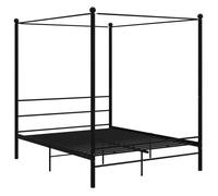 ""SALE 2026""Cadre de lit Adulte et jeunes - Structure pour lit 2 personnes - à baldaquin - 208x166x201cm noir 160x200cm métal,24.6
