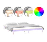 ""SALE 2026""Cadre de lit Adulte et jeunes - Structure pour lit 2 personnes - à LED - 212x171,5x26cm 160x200cm bois massif,23 Kg