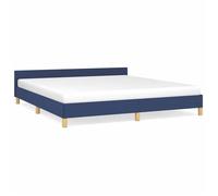 ""SALE 2026""Cadre de lit Adulte et jeunes - Structure pour lit 2 personnes - avec tête de lit - 207x166x50cm bleu 160x200cm tissu,25.