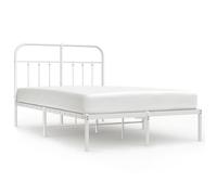 ""SALE 2026""Cadre de lit Adulte et jeunes - Structure pour lit 2 personnes - métal - 196x125x100cm et tête de lit blanc 120x190cm,19.