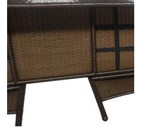 Sale 2026@ Canapé de jardin 2 places et table à thé Résine tressée Marron - Banquette de balcon @8306