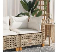 ""SALE 2026"" Canapé de jardin Beige - Canapé d'angle de jardin avec coussins beige résine tressée PRO805071364