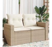 ""SALE 2026"" Canapé de jardin Beige - Canapé de jardin avec coussins 2 places beige résine tressée PRO505796617