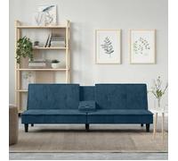 ""SALE 2026""Canapé-lit avec porte-gobelets - moderne-design - velours - bleu - dossier réglable - 200x89x70 cm 341kvo52u5792
