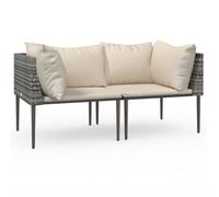 ""SALE 2026""Canapés d'angle de jardin - Pour Salon Balcon - et coussins - Lot de 2 - gris - Résine tressée,70x70x65cm 21.2 Kg 4183637