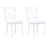 ""SALE 2026"" Chaise de cuisine Blanc - Chaises à manger lot de 2 blanc bois hévéa massif PRO684904059